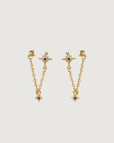 GOLD STAR CHAIN DROP STUD EARRINGS - STUDIO JO STORE